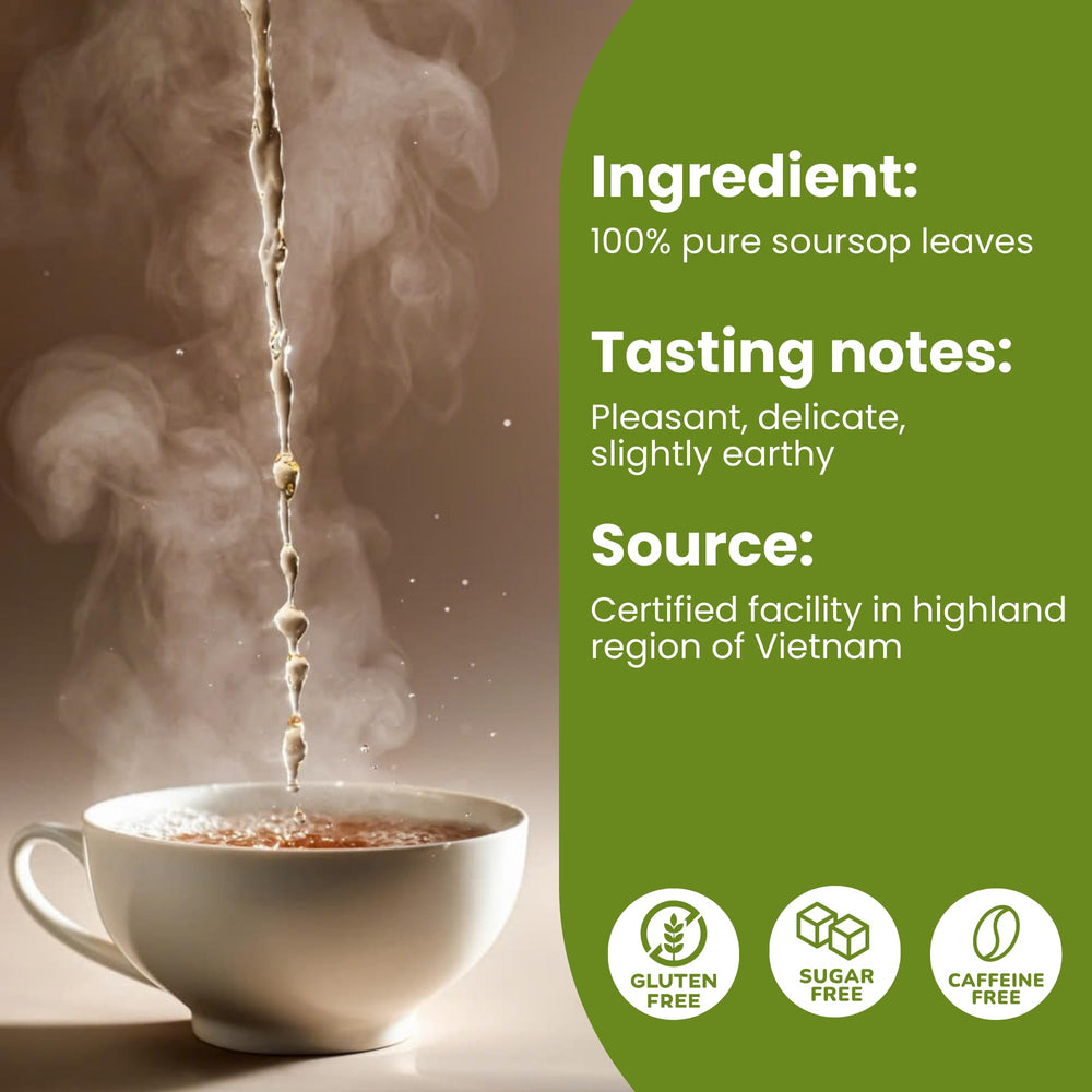Tropical Teahouse Soursop leaves dried, preserving natural flavor and freshness.