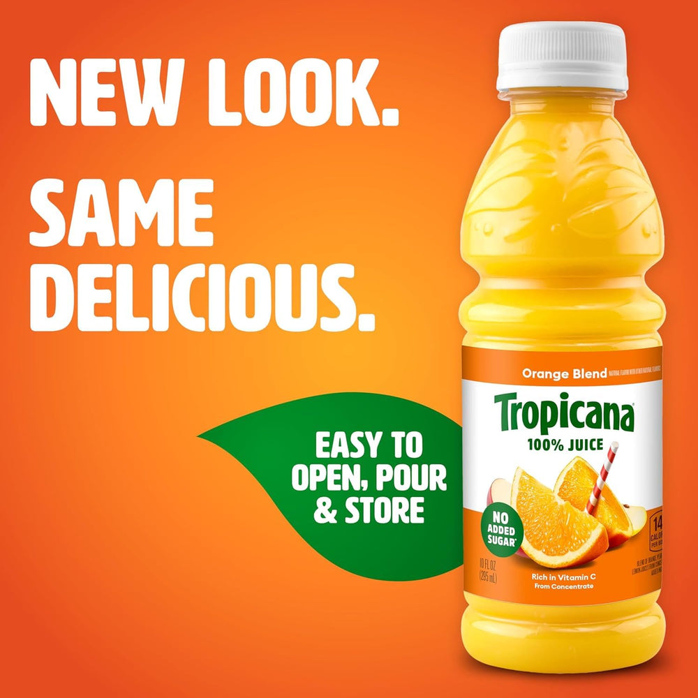 Tropicana apple juice 10oz bottle, ideal for school lunches.