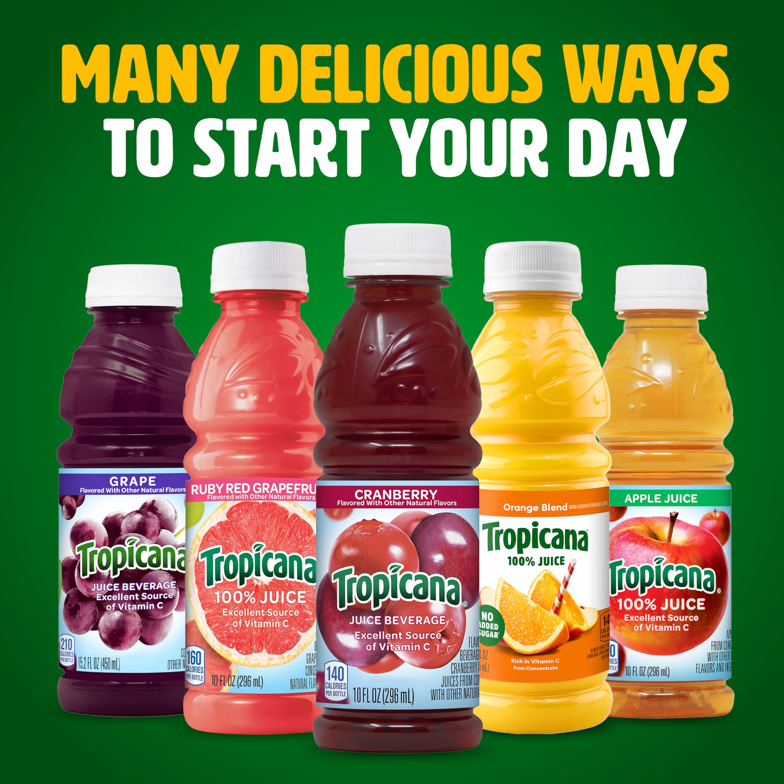 Tropicana Cranberry Juice nutrition panel notes daily vitamin C.