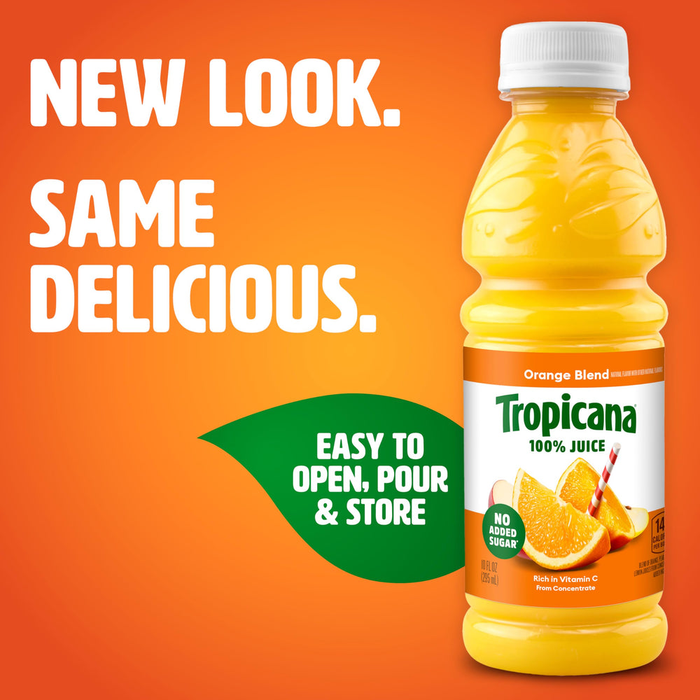 Tropicana ingredients orange, pear, apple, and lemon juice blend
