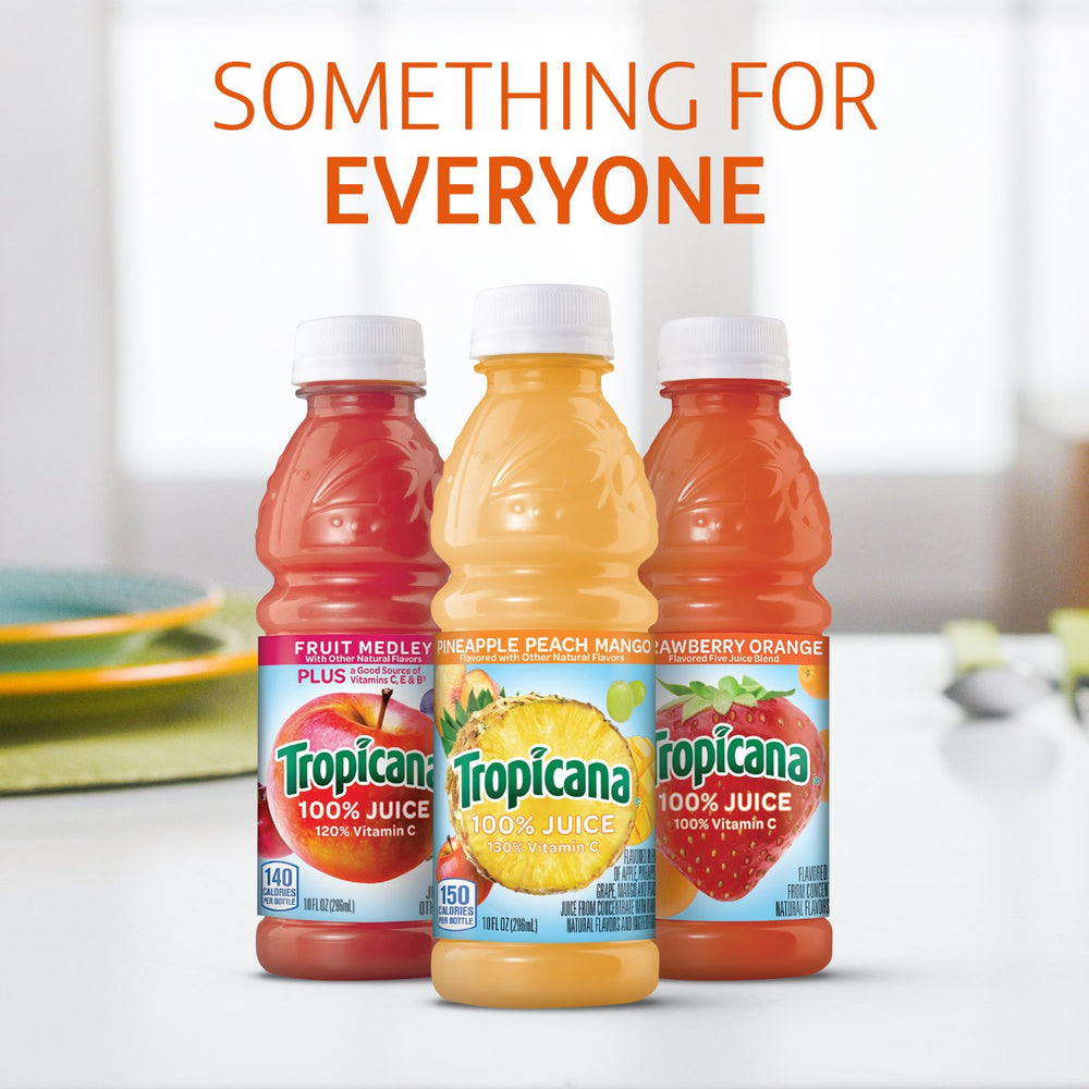 Tropicana juice on-the-go 10oz bottle ideal for lunch boxes.