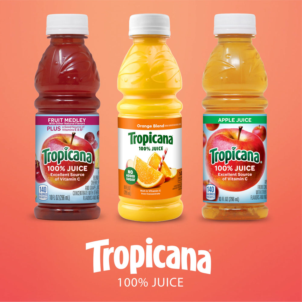 Tropicana juice pour 10oz bottle, quick hydration anytime.
