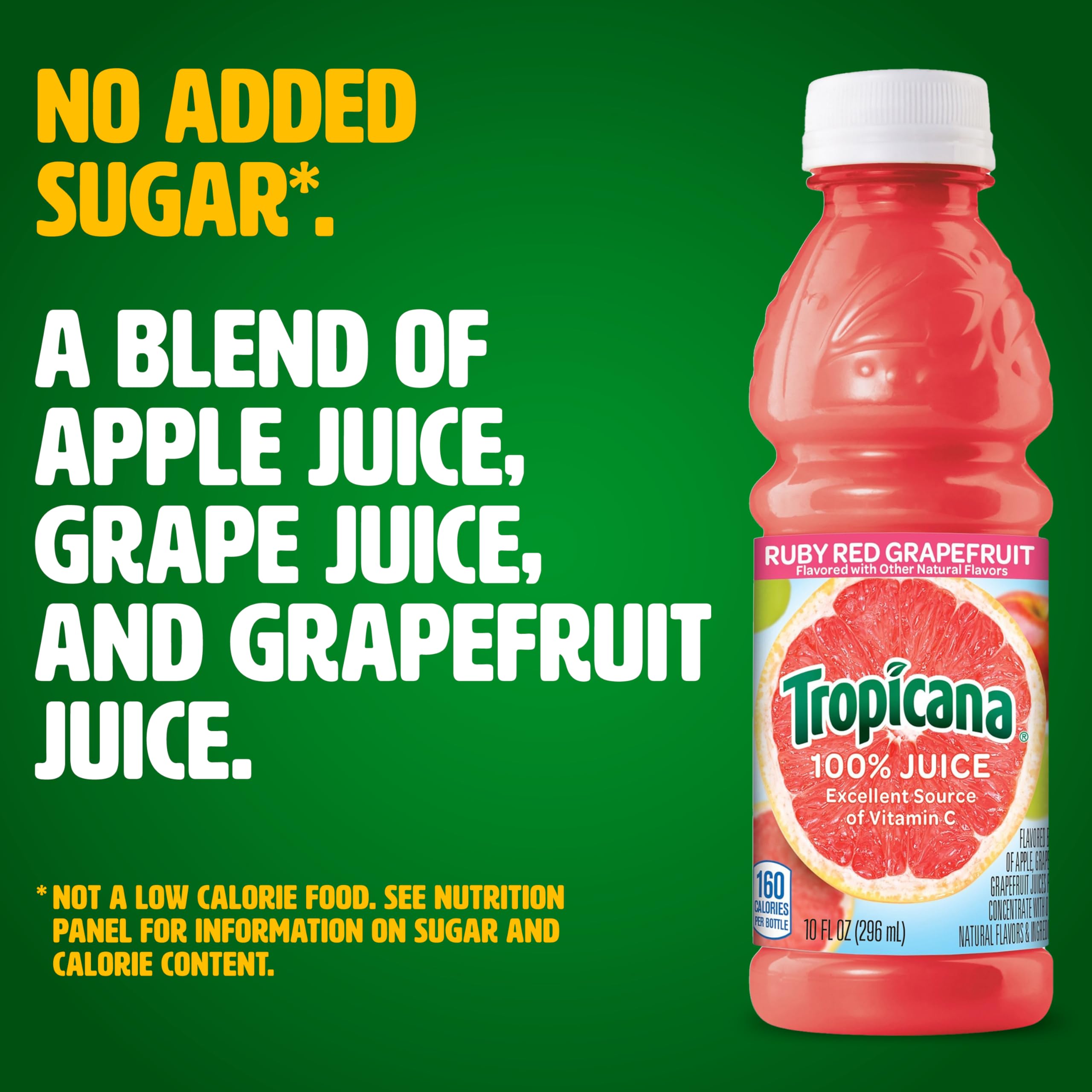 Tropicana Ruby Red Grapefruit juice pouring into a glass