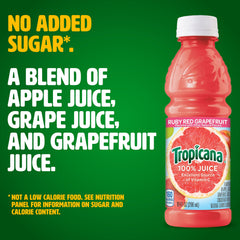 Tropicana Ruby Red Grapefruit juice pouring into a glass