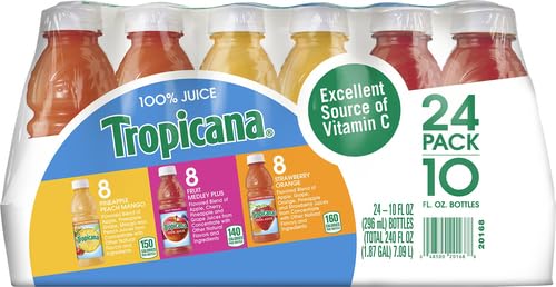 Tropicana Strawberry Orange 10oz bottle for on-the-go snacking.