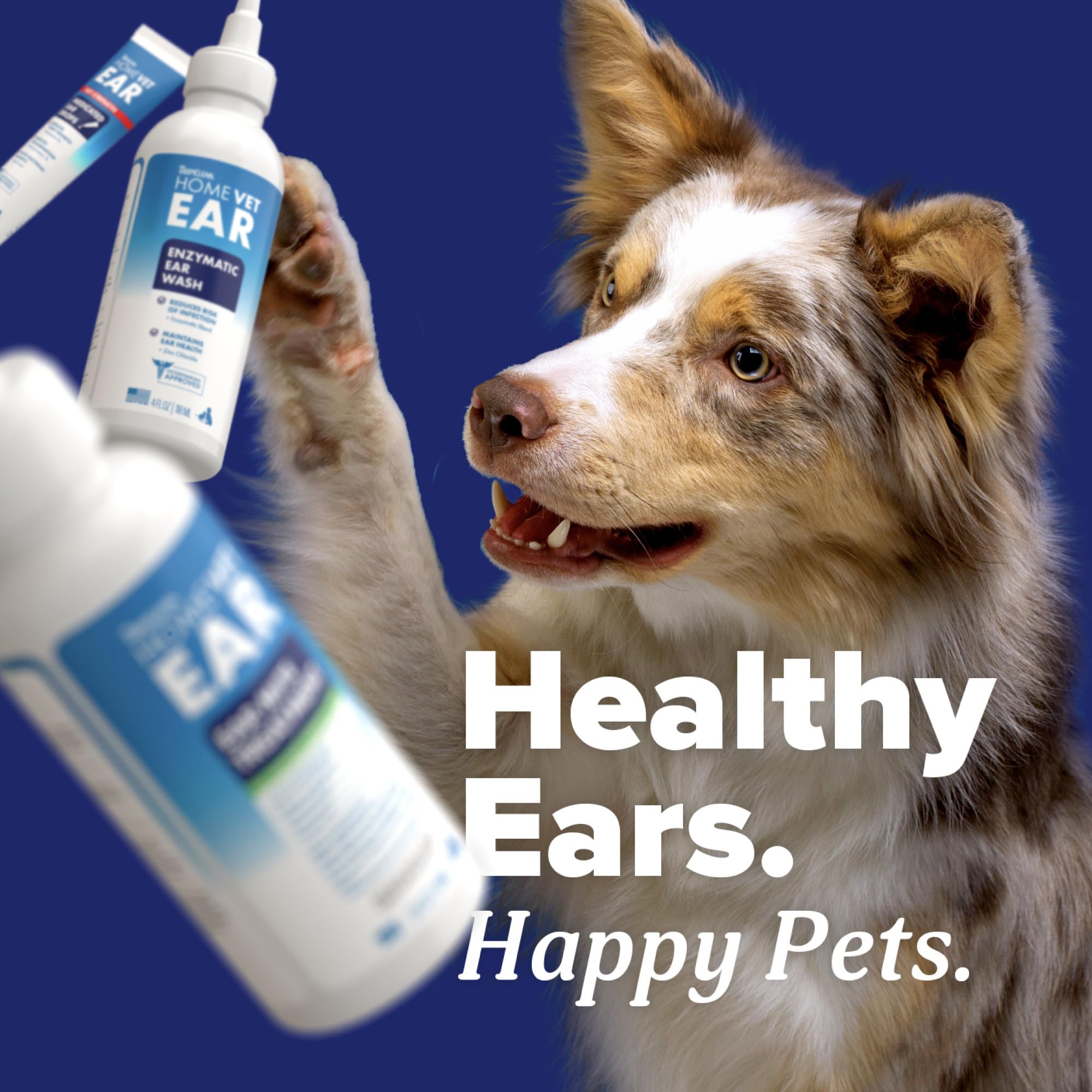 TropiClean HomeVet ear drops after swim use to prevent irritation.