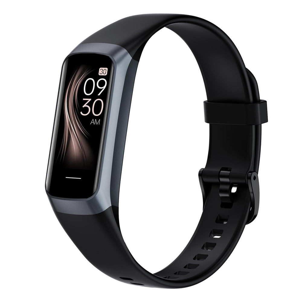 TROTY fitness tracker shows HR, O2, and sleep data for daily wellness.