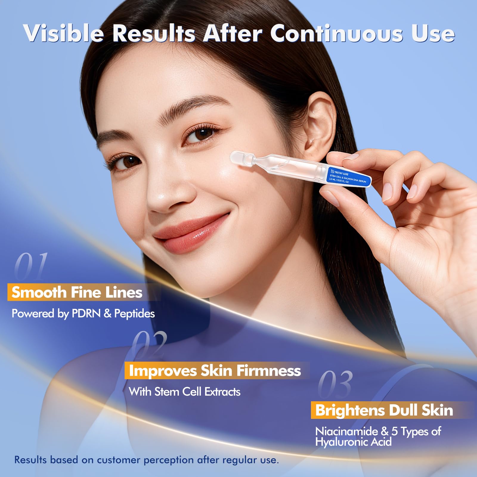 TRSTAY LUXE salmon DNA serum ampoule supports a refreshed look after procedures