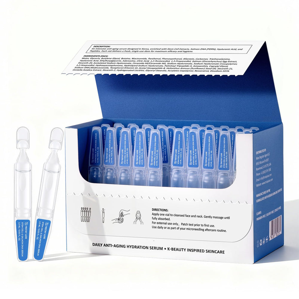 TRSTAY LUXE stem cell serum ampoule for microneedling aftercare with hydration benefits