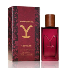 Tru Fragrance Beauty Yellowstone Tornado bottle pour shows a bold evening scent