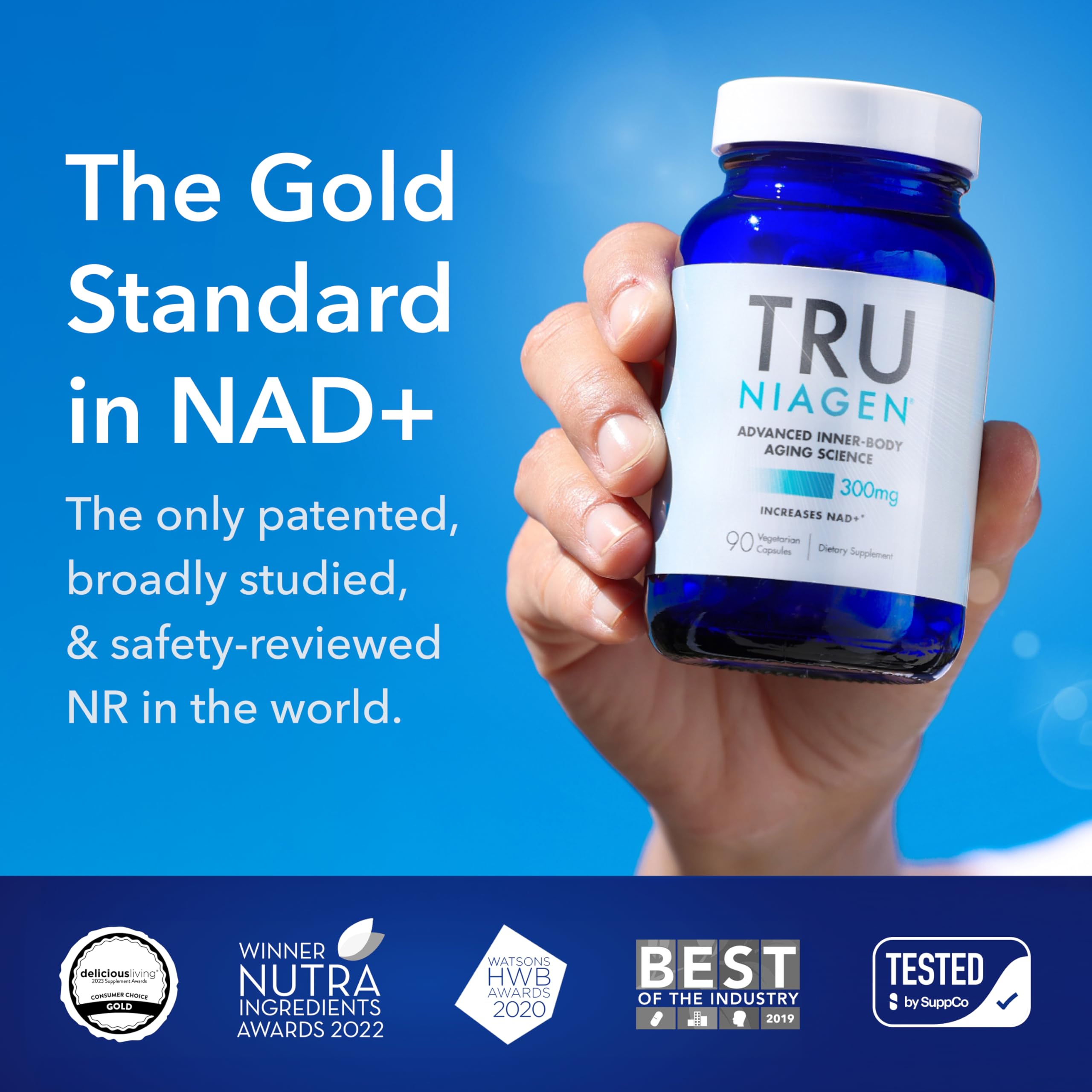 TRU NIAGEN box packaging communicates a premium NAD+ supplement