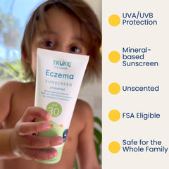 TruKid sunscreen applied on face and body during outdoor play