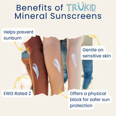 Made in the USA TruKid sunscreen bottle with clean ingredients