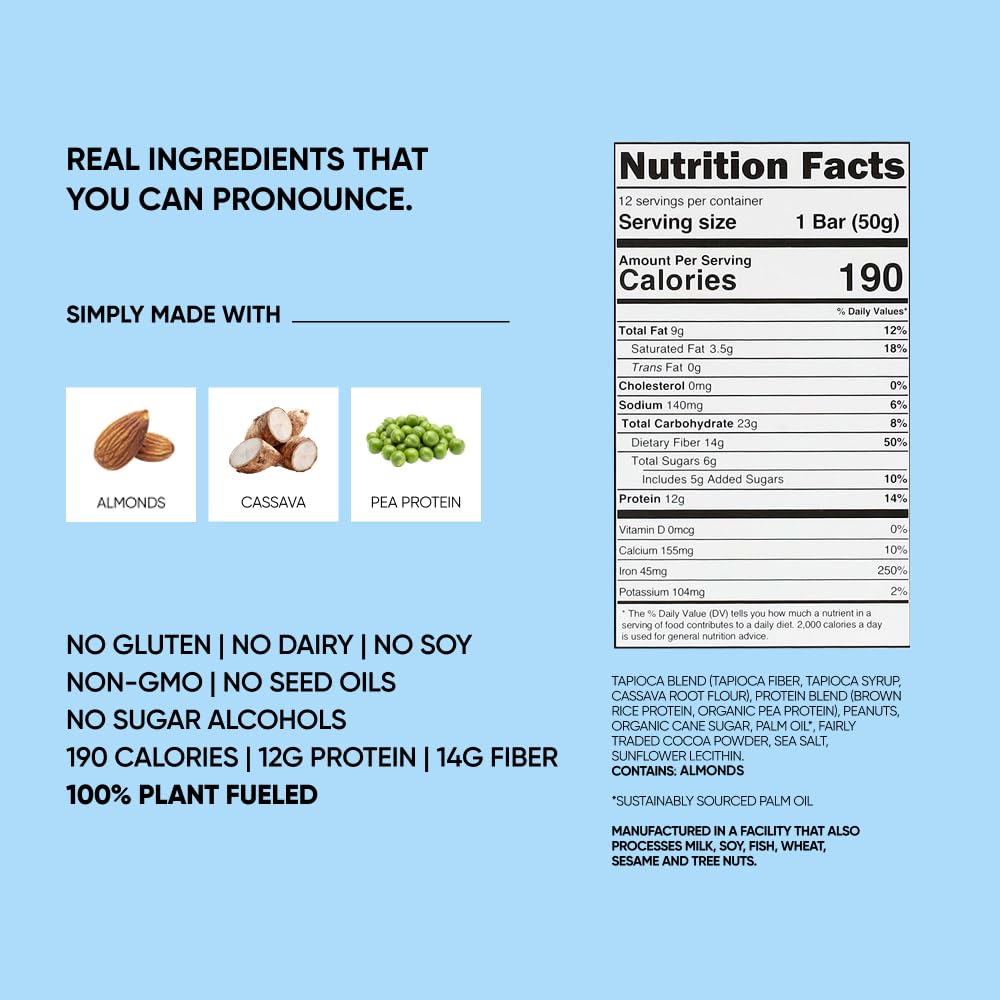 TRUBAR Cocoa For Coconuts packaging highlights dairy-free, gluten-free, plant-based snack.