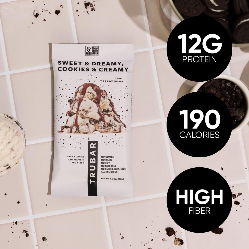 TRUBAR Sweet & Dreamy bar pictured as a quick breakfast or pre-workout snack