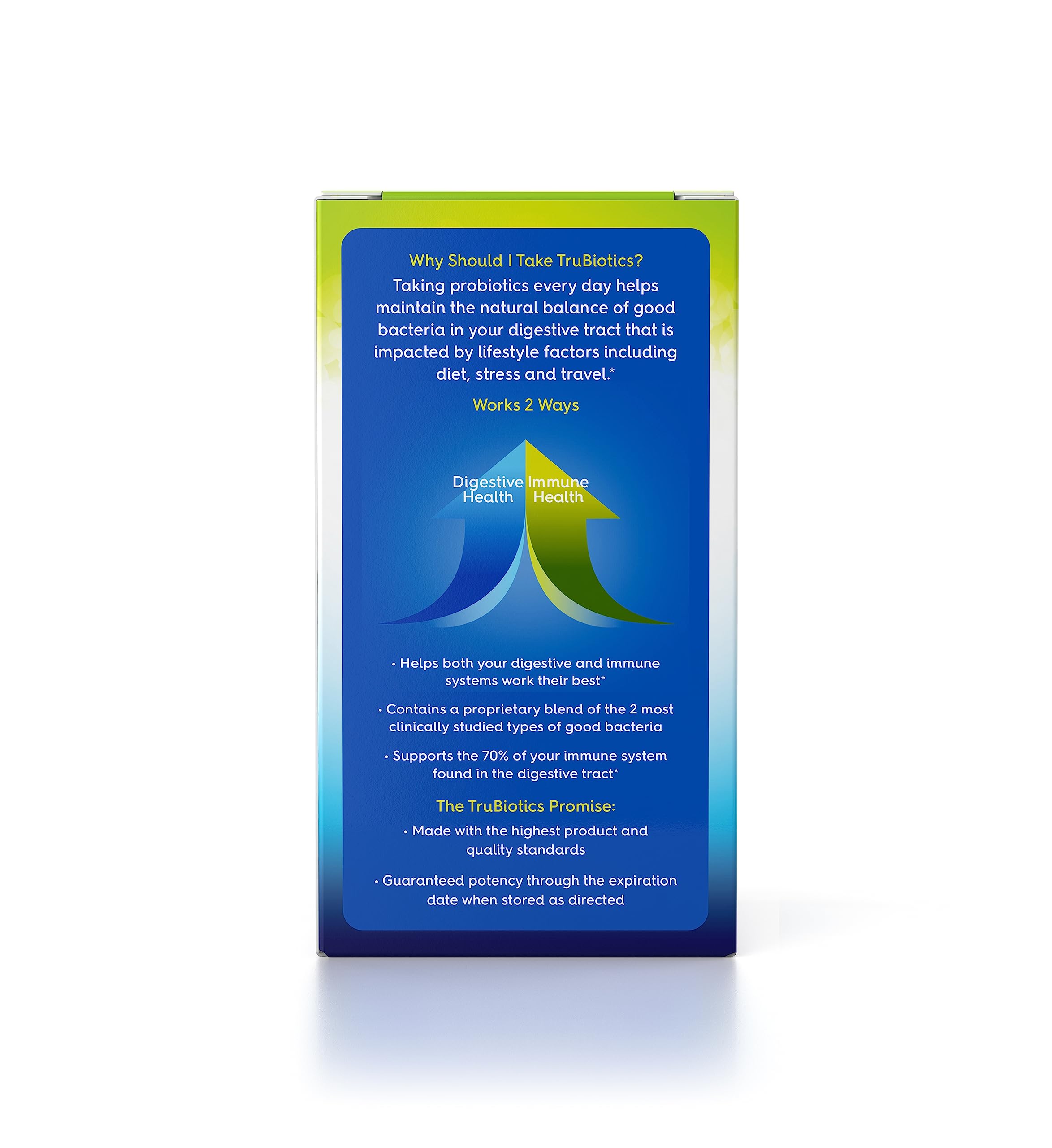 TruBiotics dairy-free capsules designed for everyday digestive comfort.