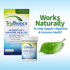 TruBiotics probiotic strains BB-12 and LA-5 capsules for gut health.