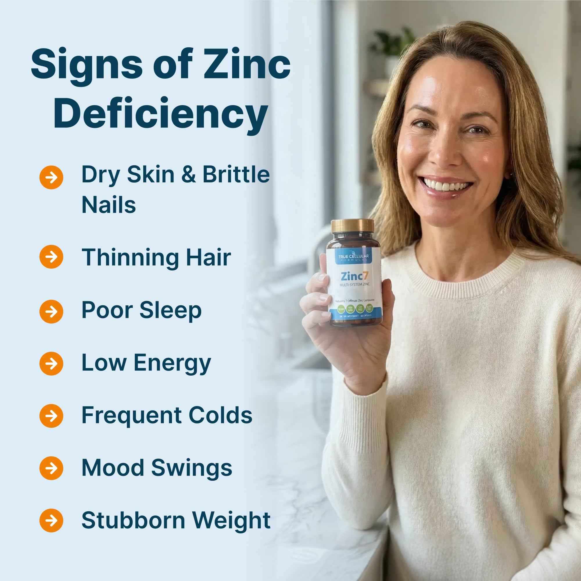 True Cellular Formulas Zinc7 pour into glass for convenient daily intake