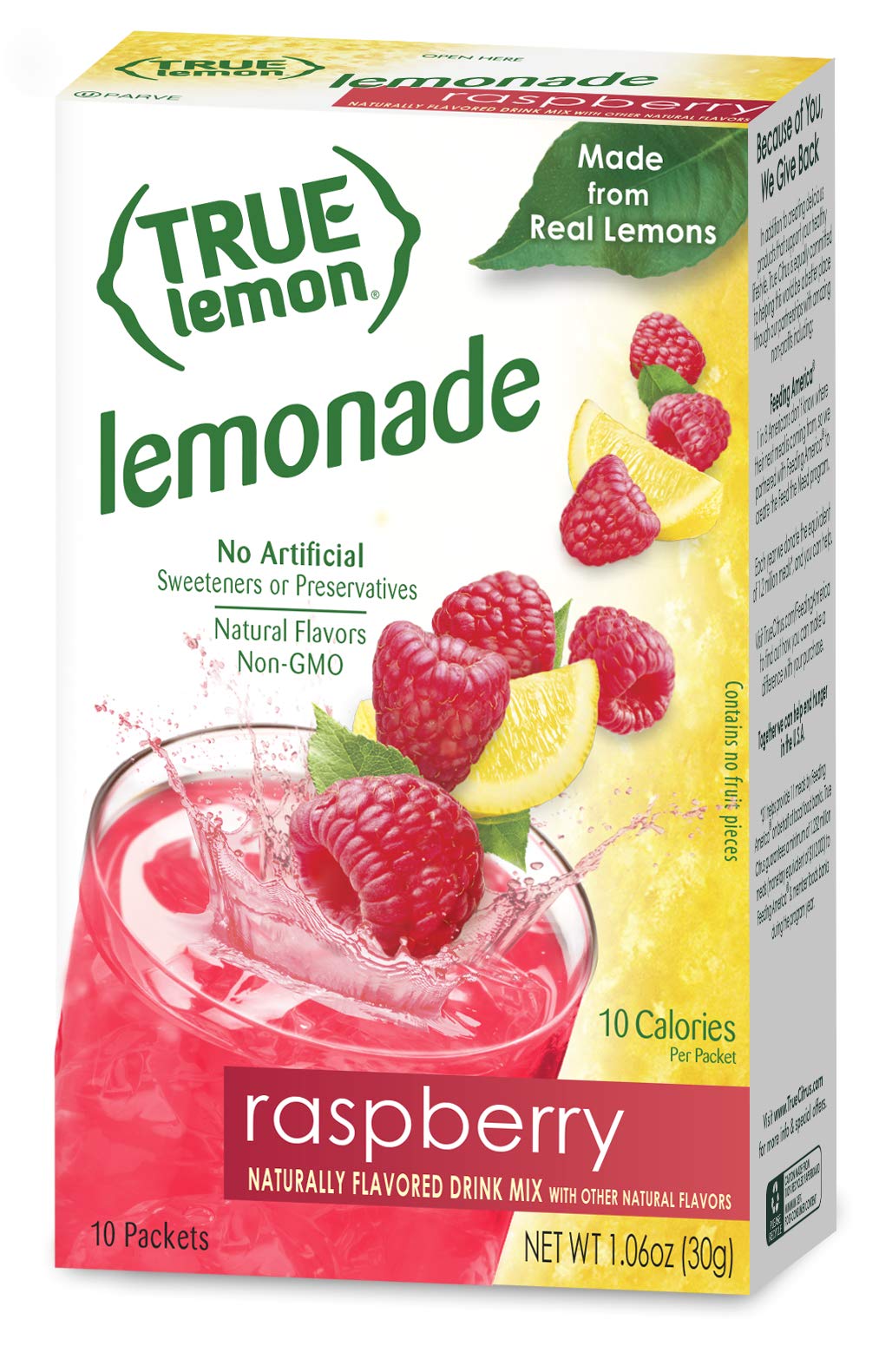 True Citrus peach lemonade packet for refreshing iced tea or water.