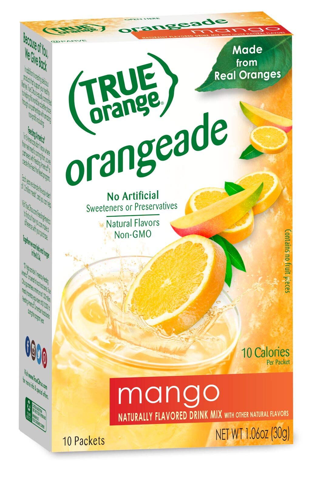 True Citrus raspberry lemonade packet delivers bright, tart flavor.