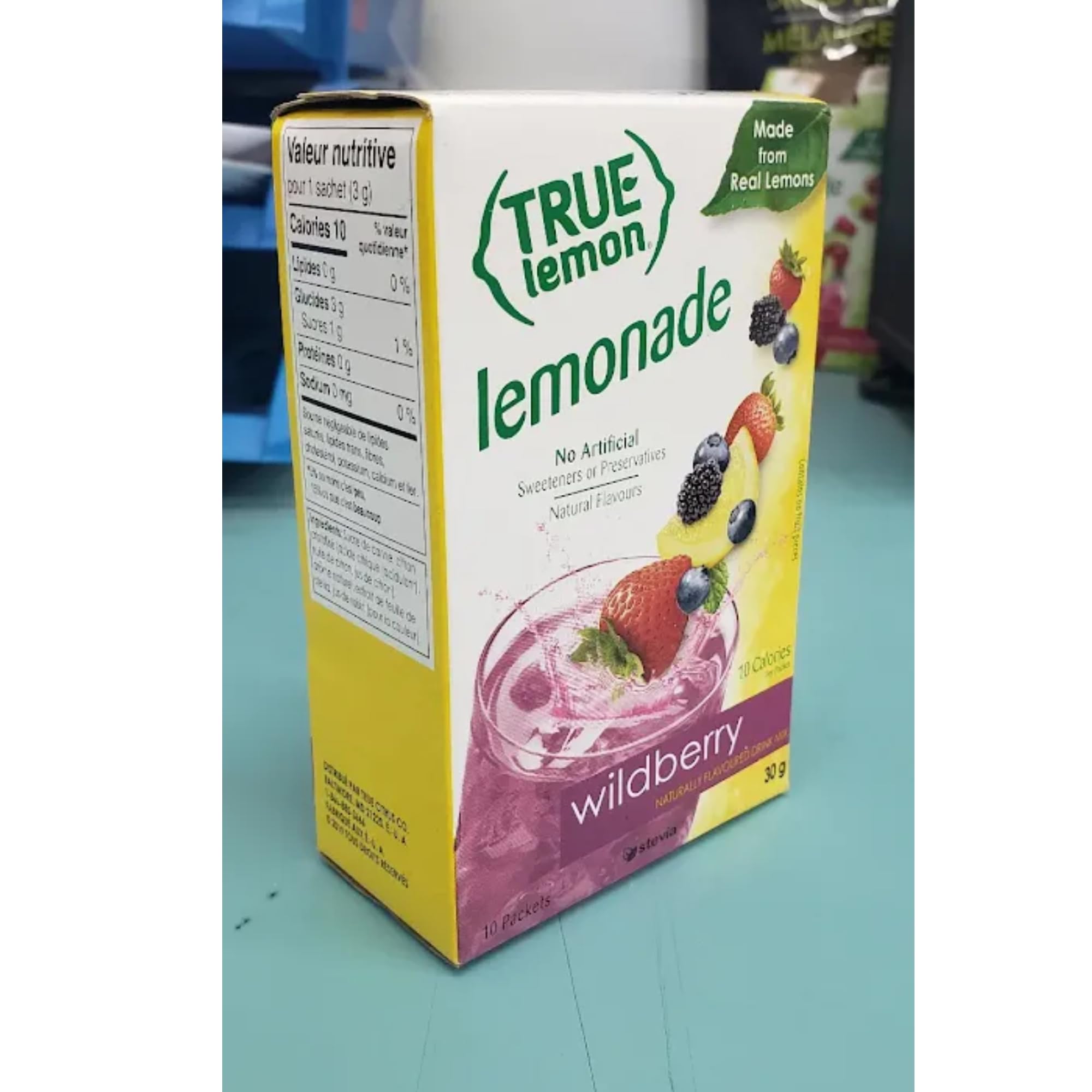 Single-serve True Citrus sachet ready to mix.