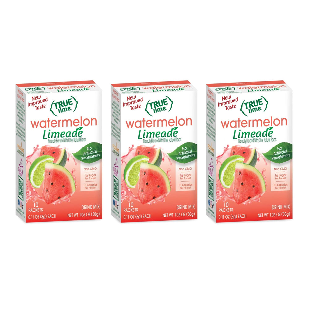Pour-ready True Citrus Watermelon Limeade shown in a tall glass