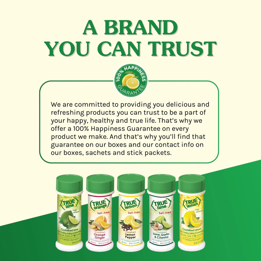 Kitchen scene suggests versatile, everyday flavoring with True Lemon crystals.