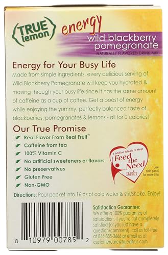 True Lemon Energy four-box collection showing convenient energy drink mix.