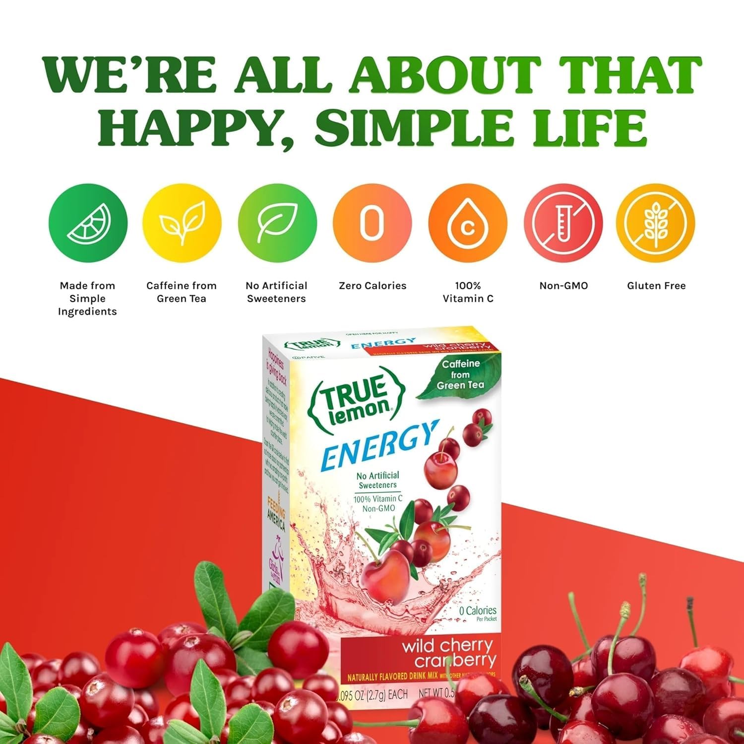 Caffeine source from green tea extract for steady energy in True Lemon Energy