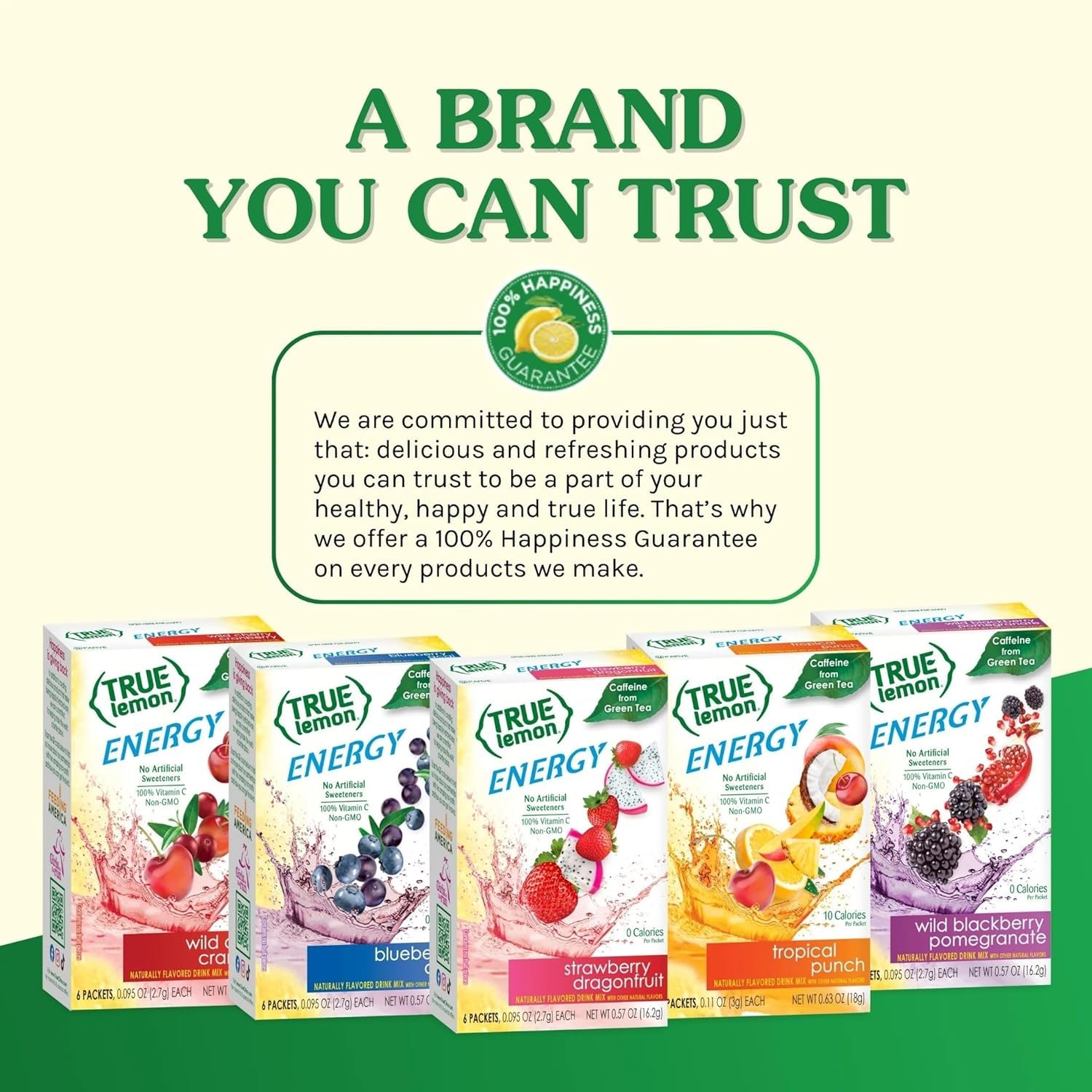 Vitamin C content highlighted on True Lemon Energy packaging