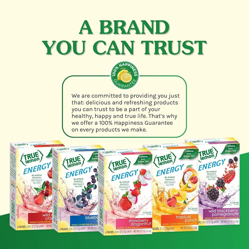 Vitamin C content highlighted on True Lemon Energy packaging