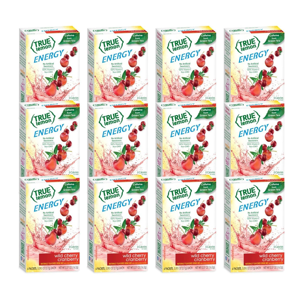 True Lemon Energy Wild Cherry Cranberry packets for quick hydration