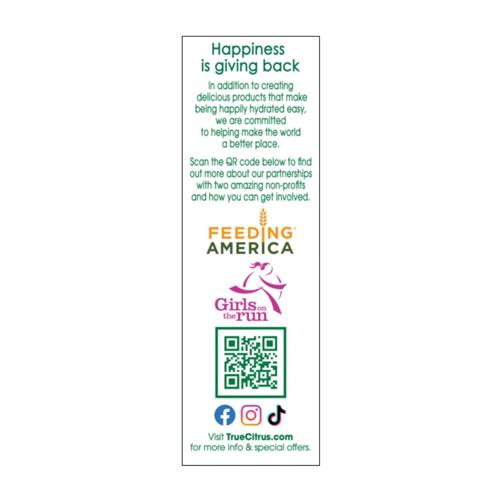 Zero calories and sugar per packet shown on True Lemon Energy box
