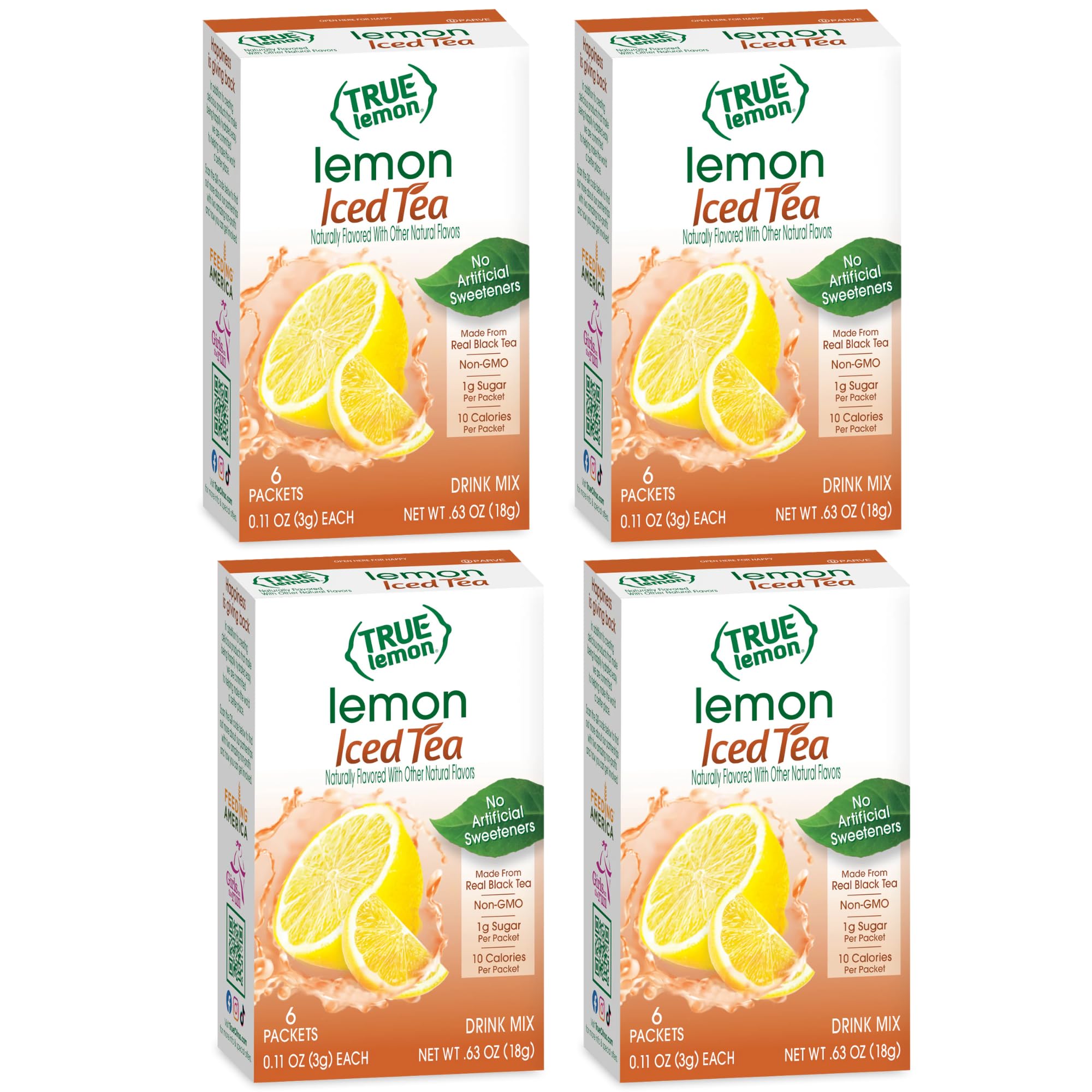 True Lemon Lemon Iced Tea Mix box front, ready for refreshment.