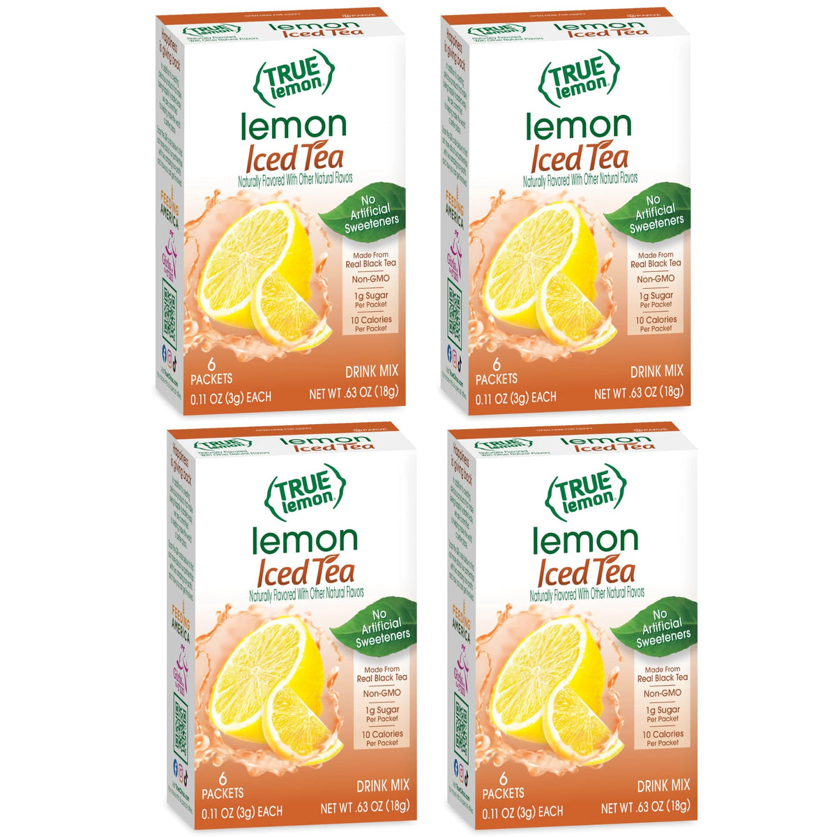 True Lemon Lemon Iced Tea Mix box front, ready for refreshment.