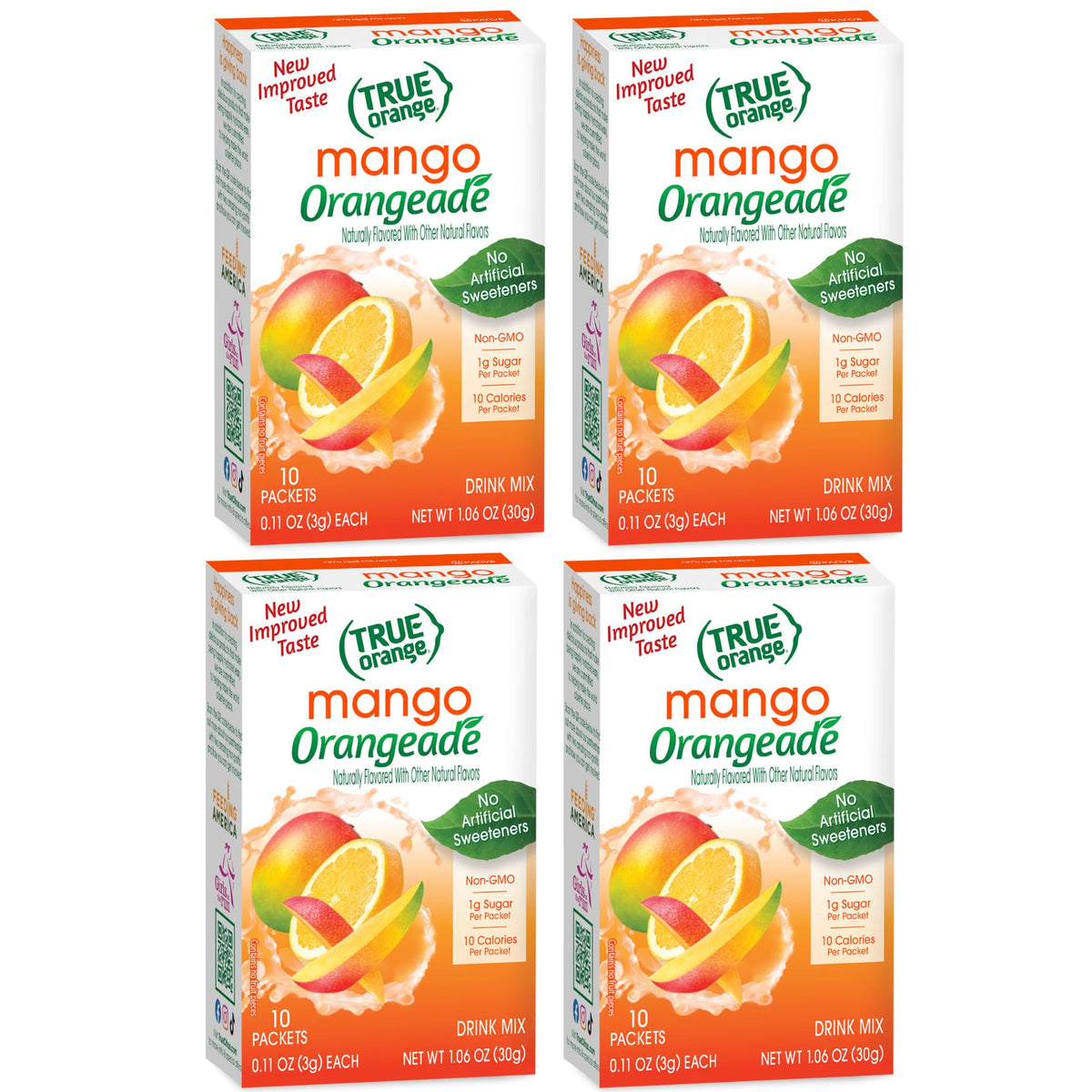 True Lemon Mango Orange Drink Mix 10-count pack shown for convenient hydration.