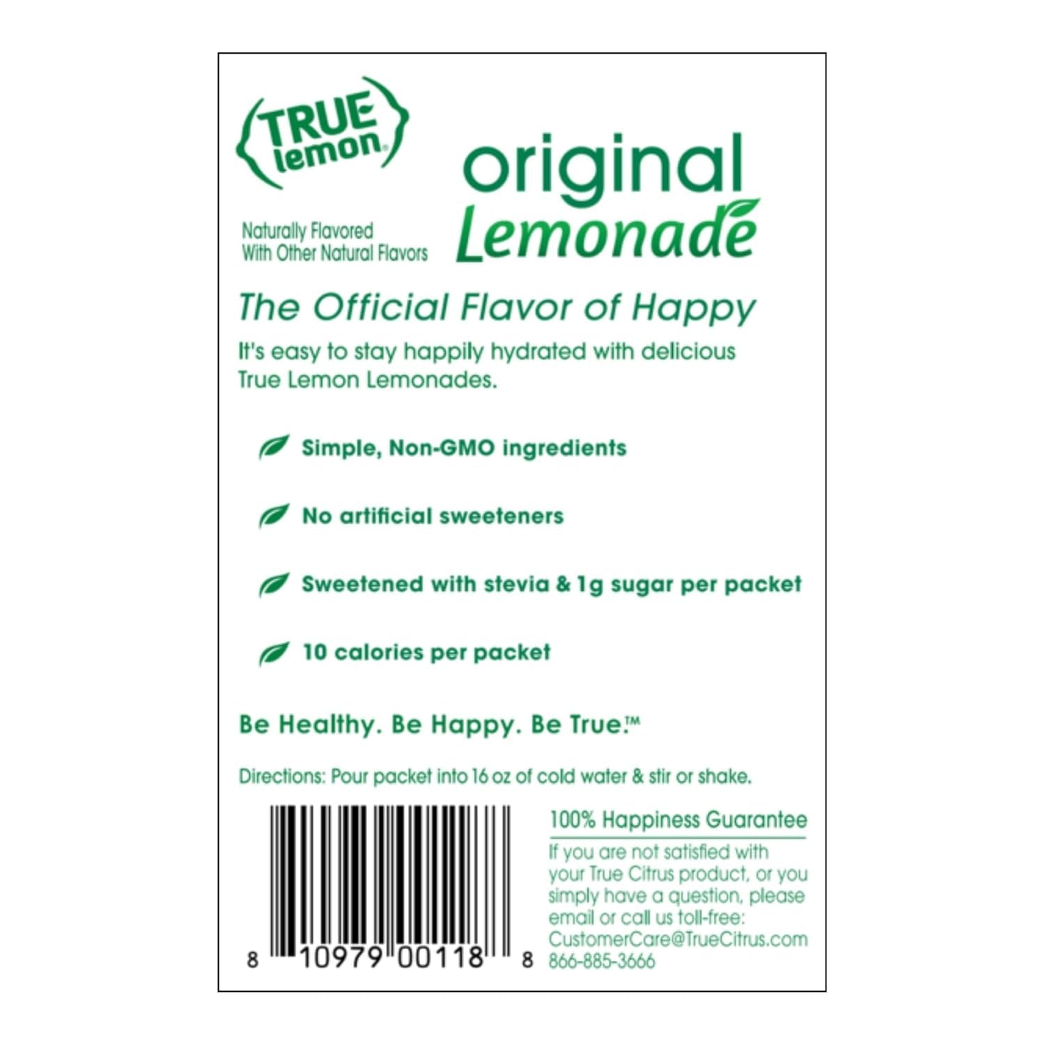On-the-go True Lemon Original Lemonade packet in a bag
