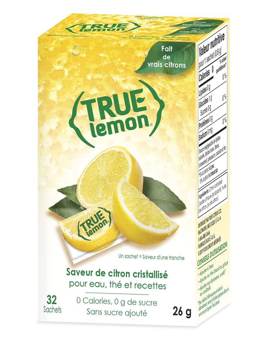 True Lemon packets dissolve into tea for a bright citrus lift.