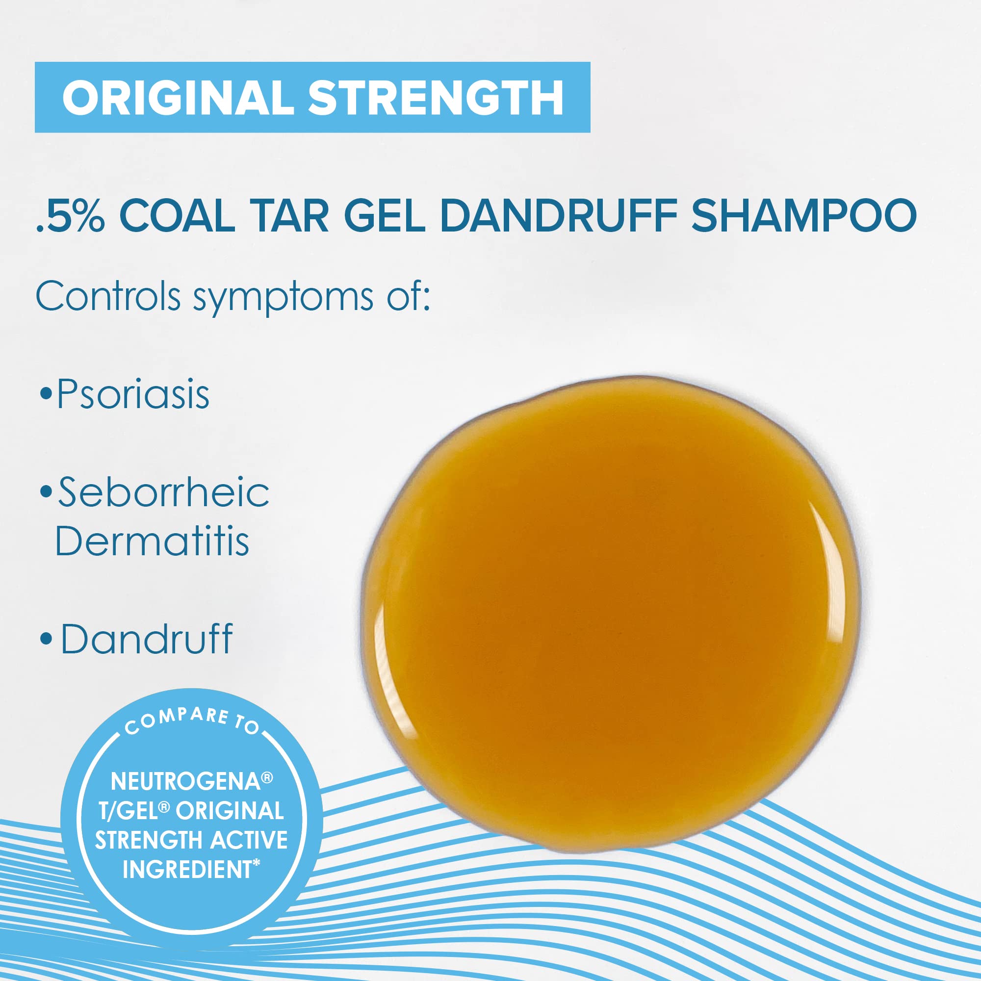 True+Real Coal Tar Therapeutic bottle back label highlighting original strength formula for scalp care.