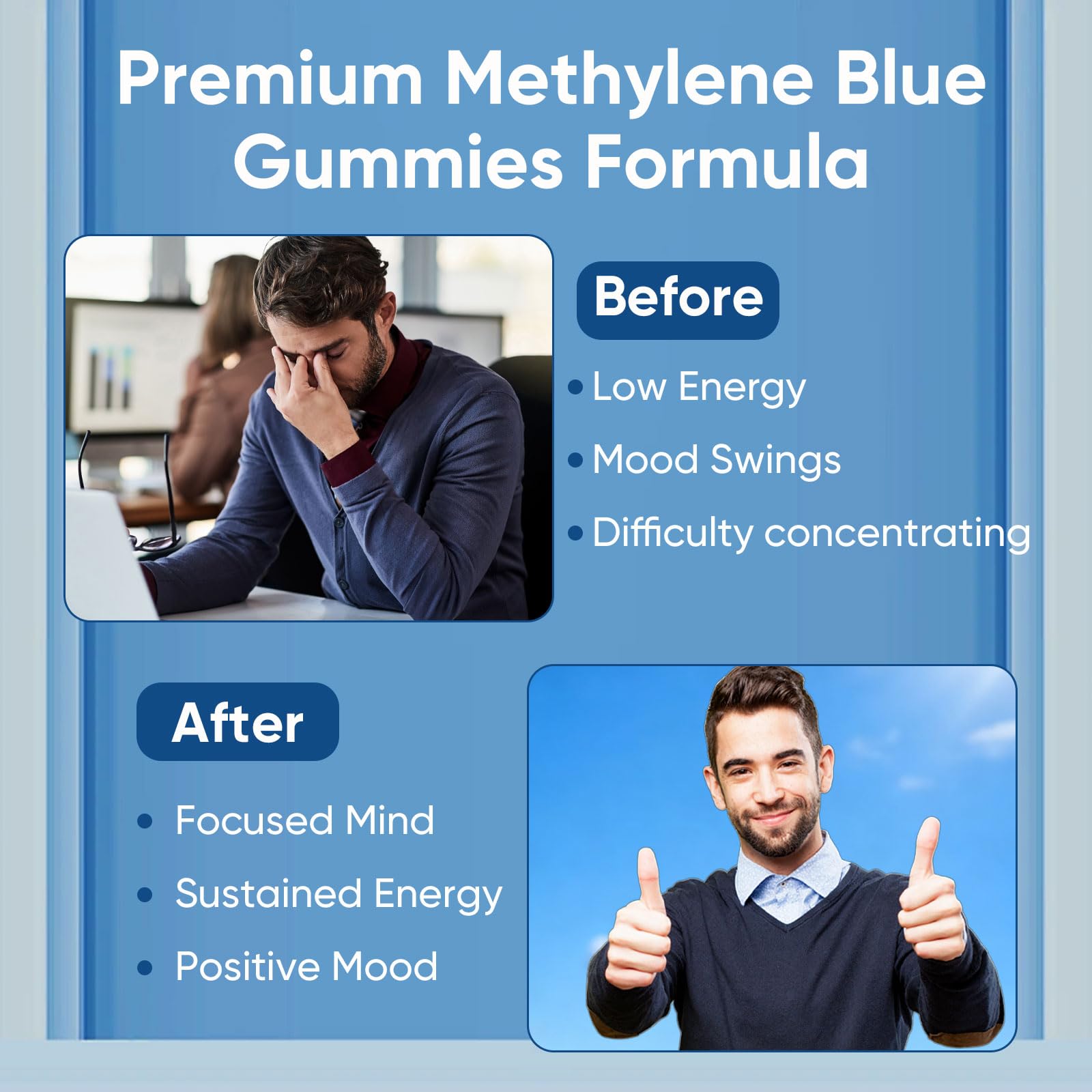 TRUEHEALTHIC Methylene Blue Gummies for men supporting focus and energy