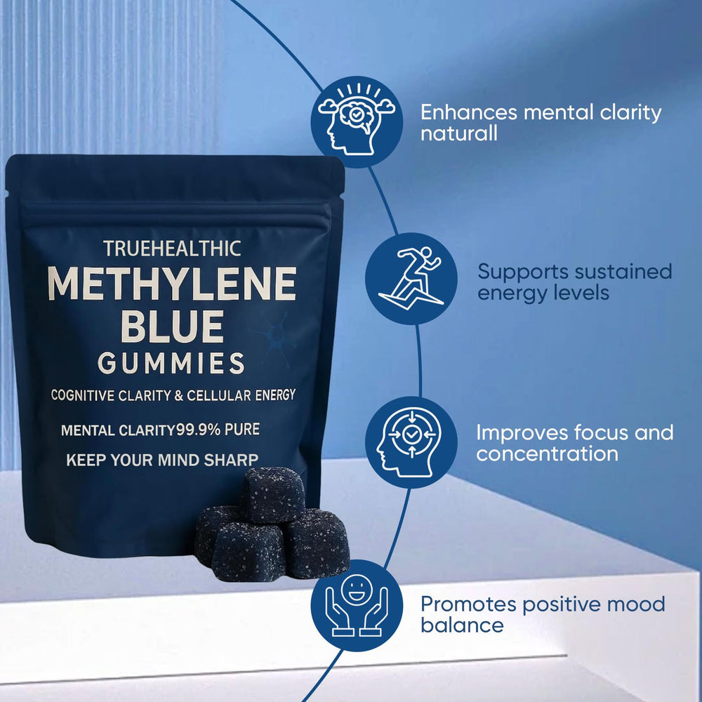 TRUEHEALTHIC Methylene Blue Gummies package open for daily routine