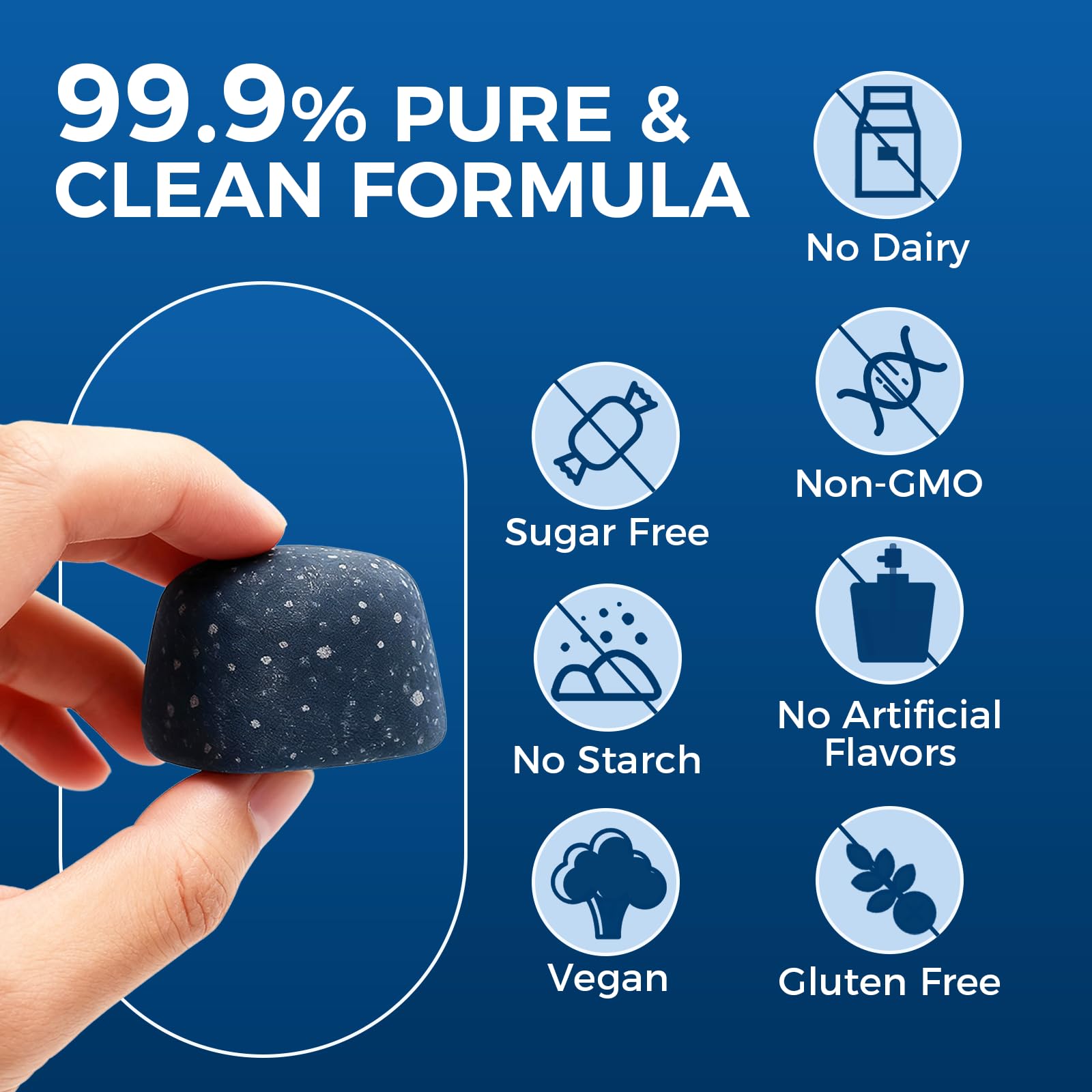TRUEHEALTHIC Methylene Blue Gummies texture close-up showing smooth easy-to-chew form