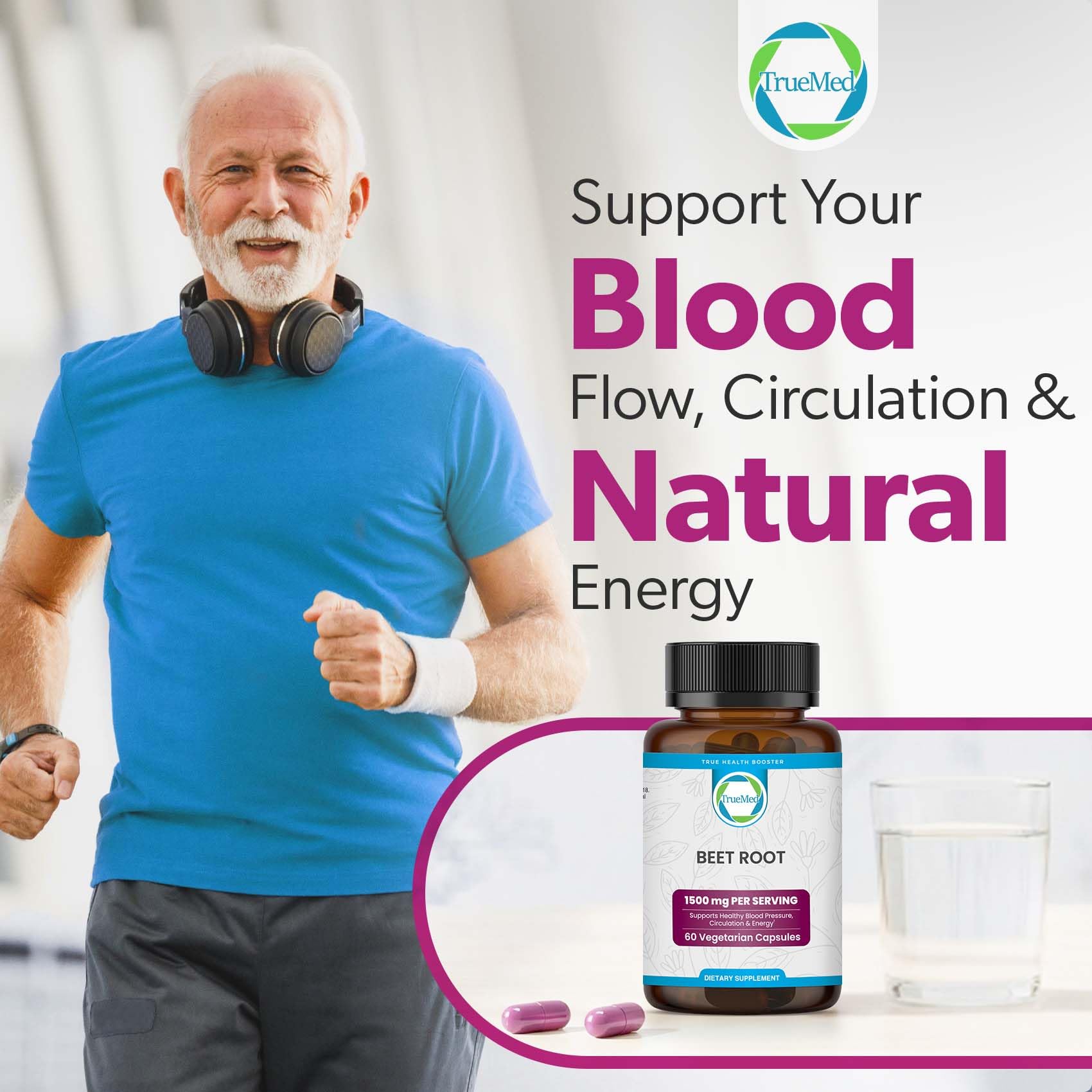 TrueMed capsules held in hand for convenient daily dosage
