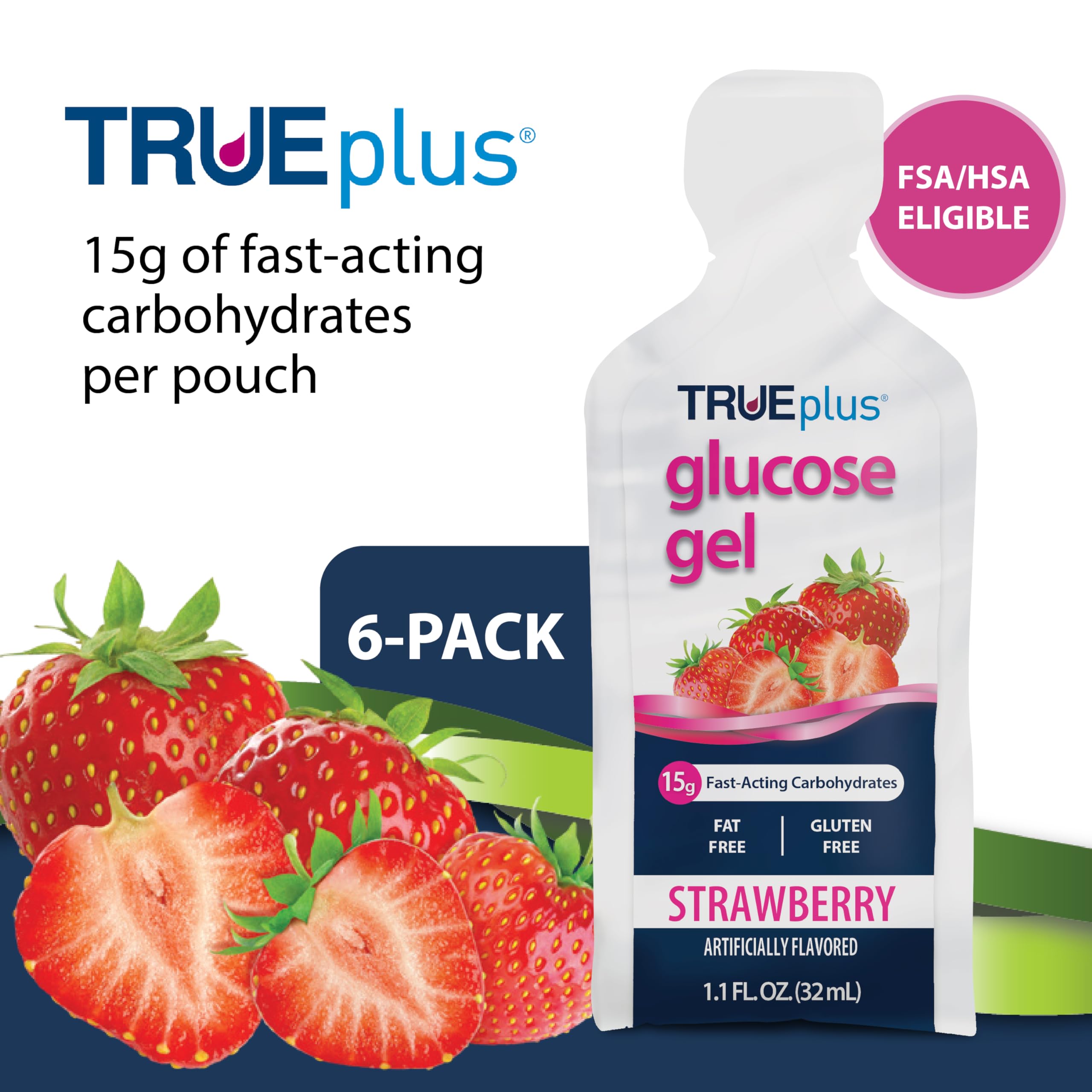 TRUEplus glucose gel pouch being squeezed for fast glucose during activity.
