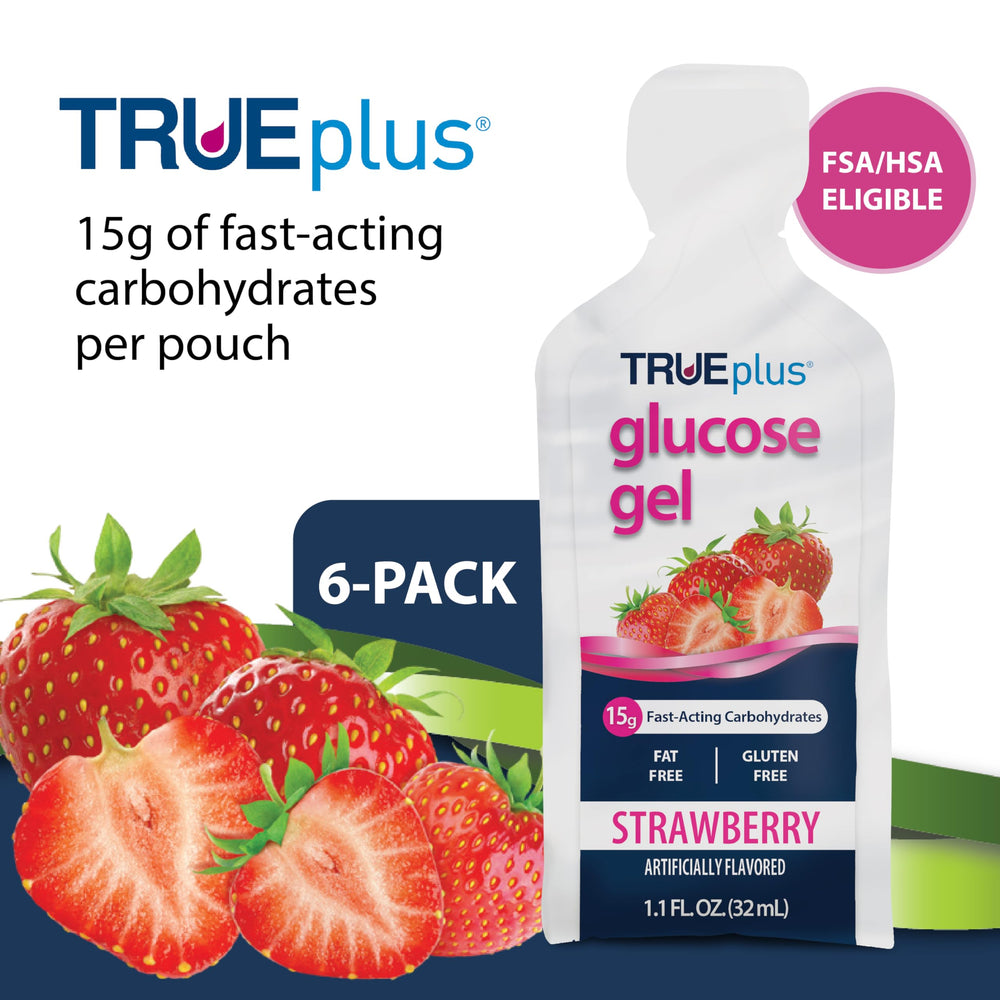 TRUEplus glucose gel pouch being squeezed for fast glucose during activity.