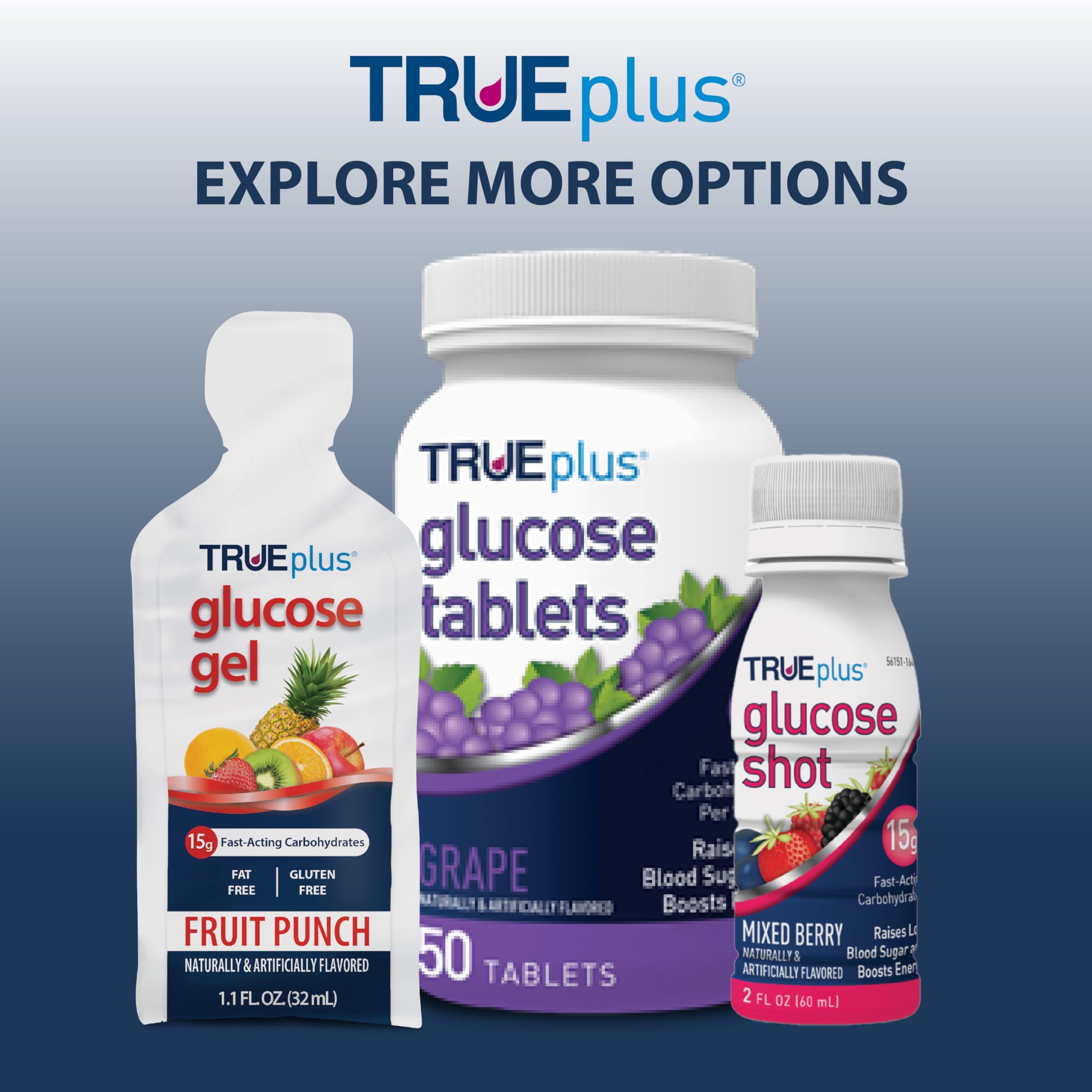 TRUEplus 6-pack glucose gel ready for daily use.