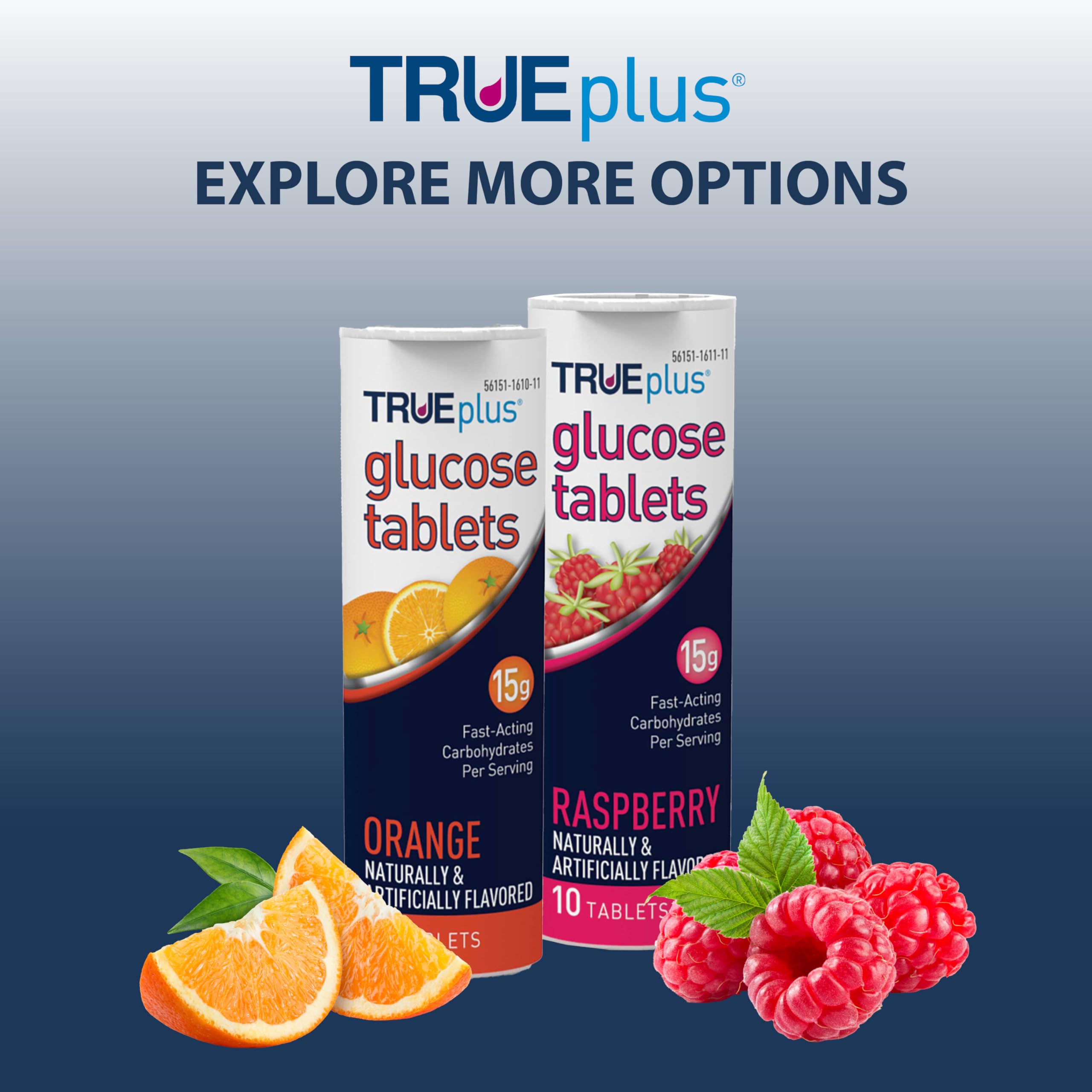 TRUEplus orange flavor glucose tablets ready for hiking and outdoor activity