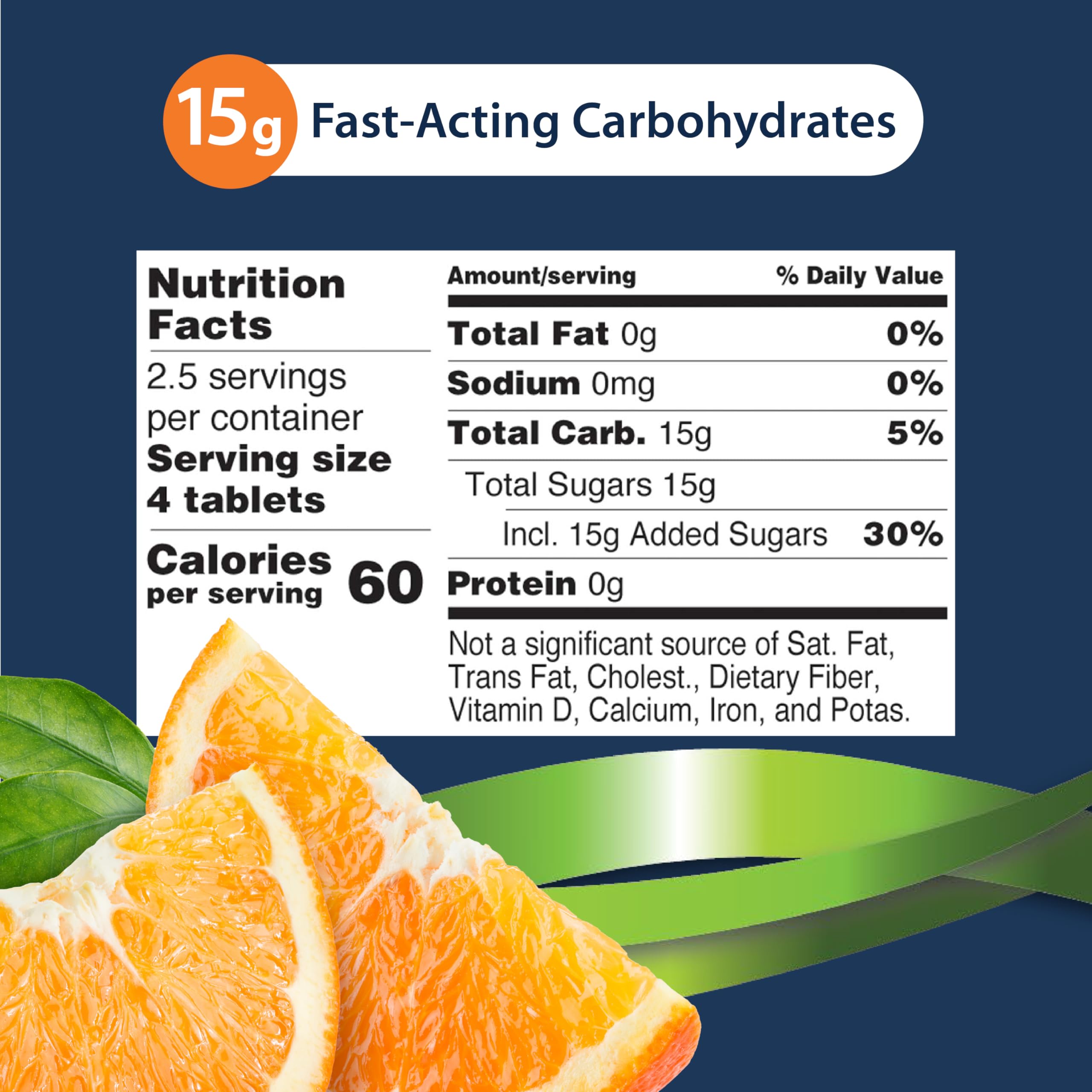 TRUEplus glucose tablets orange flavor in travel-friendly packaging