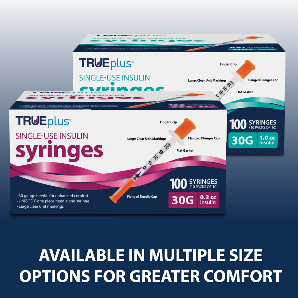 TRUEplus insulin syringe packaging 10 pack for convenient use