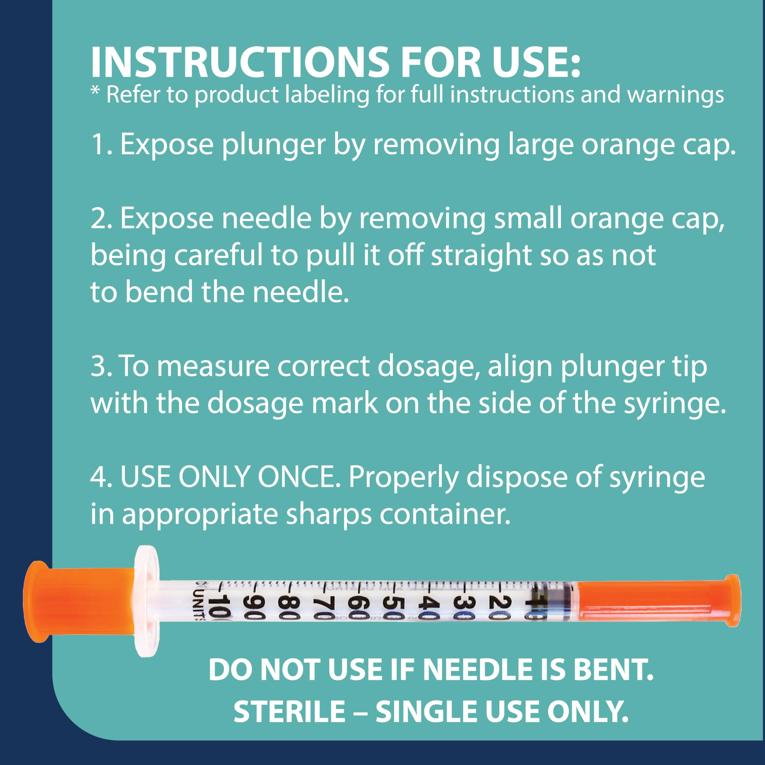 TRUEplus safety cap on syringe enhances containment and safe disposal after use.